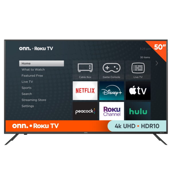onn 50” Class 4K UHD (2160P) LED Roku Smart Television HDR (100012585)