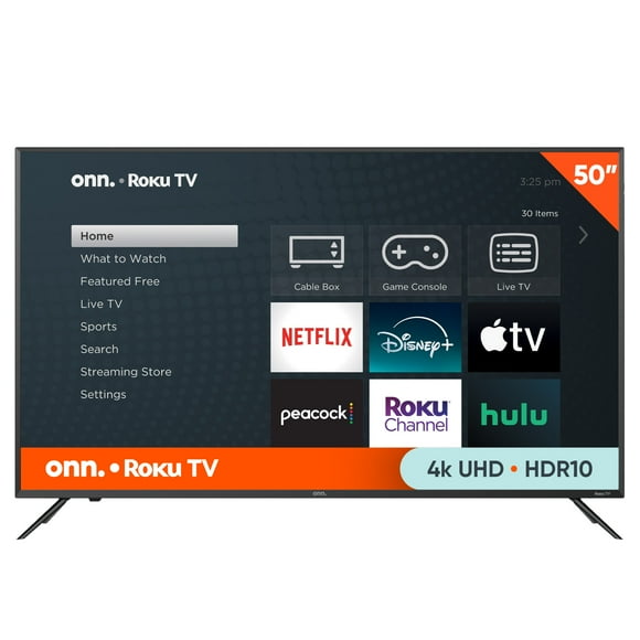 onn 50 Class 4K UHD (2160P) LED Roku Smart Television HDR (100012585)